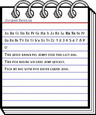 Jacques Regular animated font preview Jacques Regular animated font preview