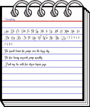 Jacyking Regular animated font preview