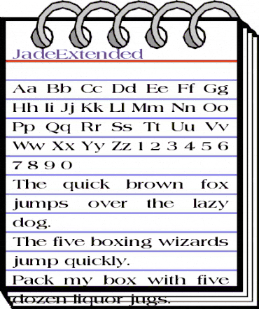 JadeExtended Regular animated font preview
