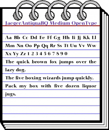 Jaeger-Antiqua BQ Regular animated font preview
