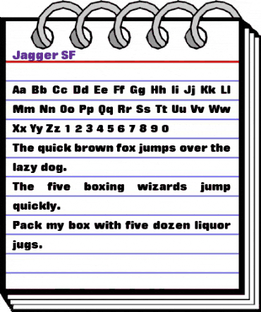 Jagger SF Regular animated font preview