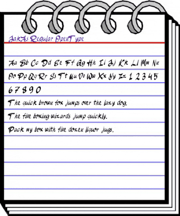 JakAs Regular animated font preview