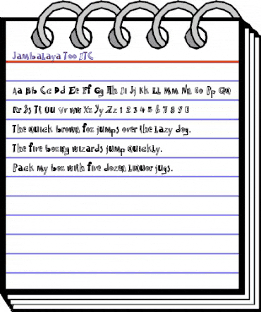 Jambalaya Too ITC Bold animated font preview