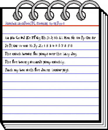 Jambalaya Too ITC Regular animated font preview