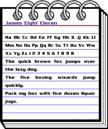 James Eight Eleven Regular animated font preview