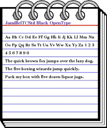 Jamille ITC Std Black animated font preview