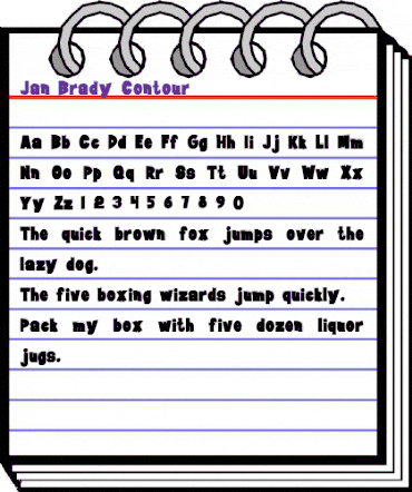 Jan Brady Contour Regular animated font preview Jan Brady Contour Regular animated font preview