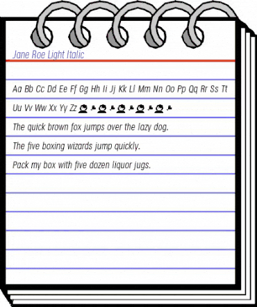 Jane Roe Light Italic animated font preview