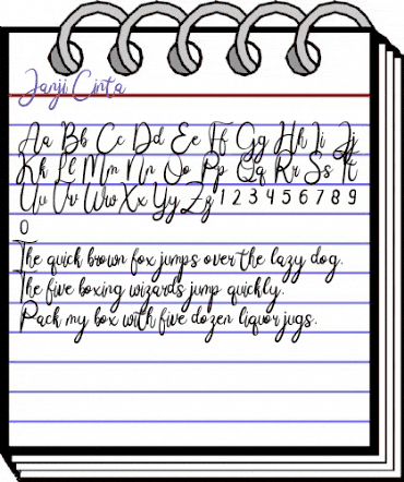 Janji Cinta Regular animated font preview