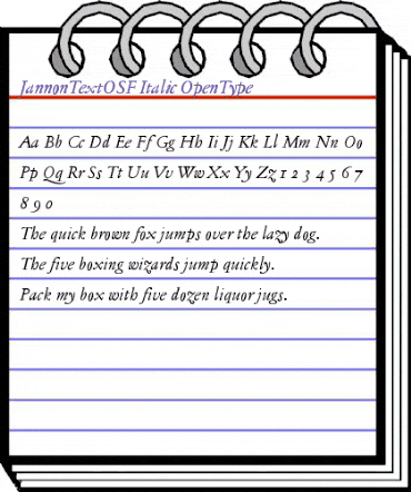 Jannon Text OSF Italic animated font preview Jannon Text OSF Italic animated font preview