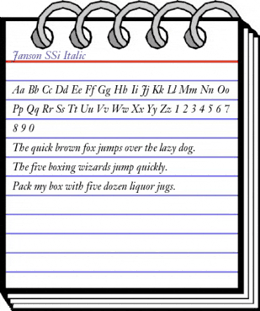 Janson SSi Italic animated font preview Janson SSi Italic animated font preview