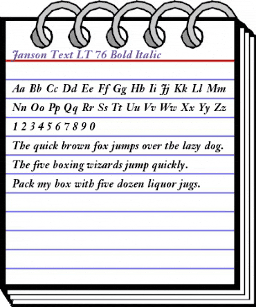 JansonText LT BoldItalic Regular animated font preview