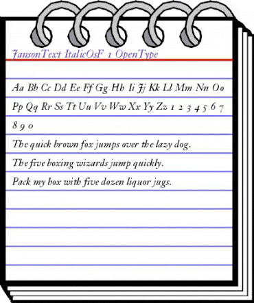 Janson Text 56 Italic Oldstyle Figures animated font preview