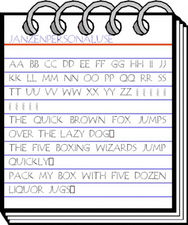 JanzenPersonalUse Regular animated font preview