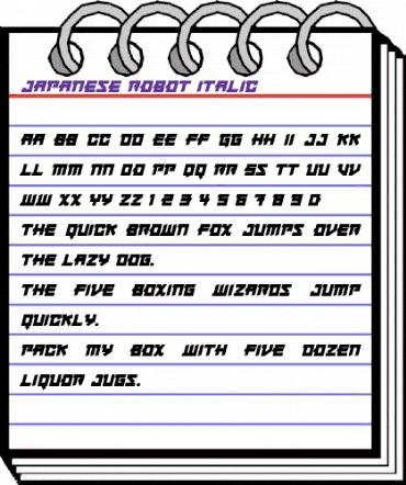 Japanese Robot Italic animated font preview