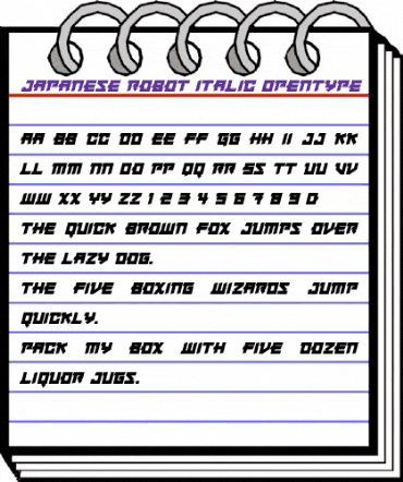 Japanese Robot Italic animated font preview