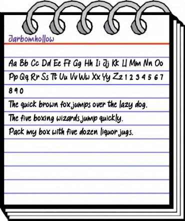 Jarbomhollow Regular animated font preview