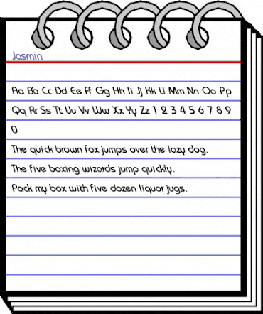 Jasmin Regular animated font preview