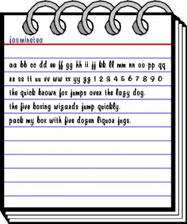 JasmineTea Regular animated font preview