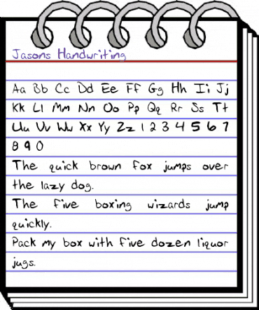 Jason's Handwriting Regular animated font preview