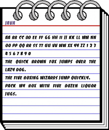 Java Regular animated font preview