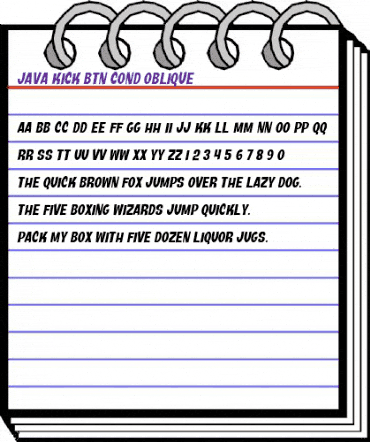 Java Kick BTN Cond Oblique animated font preview Java Kick BTN Cond Oblique animated font preview