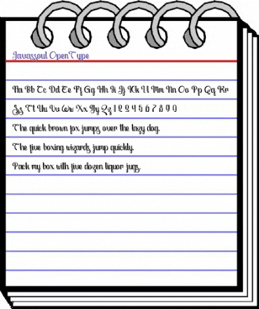 Javassoul Regular animated font preview