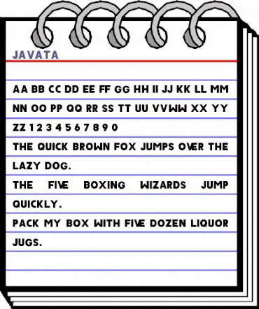 JAVATA Regular animated font preview