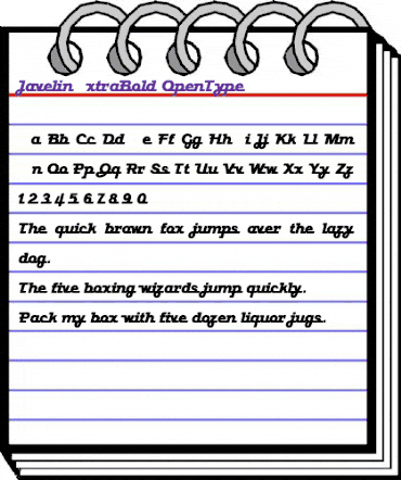 JavelinExtraBold Regular animated font preview