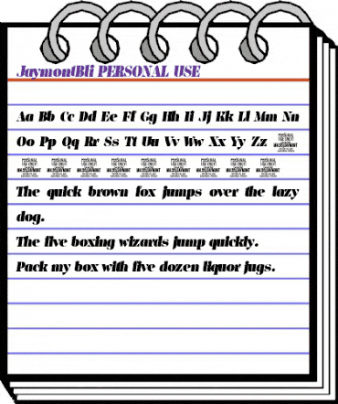 Jaymont PERSONAL Black Italic animated font preview
