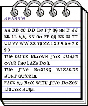 Jeannie Regular animated font preview