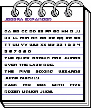 Jeebra Expanded Expanded animated font preview