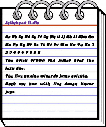 Jellybean Italic animated font preview