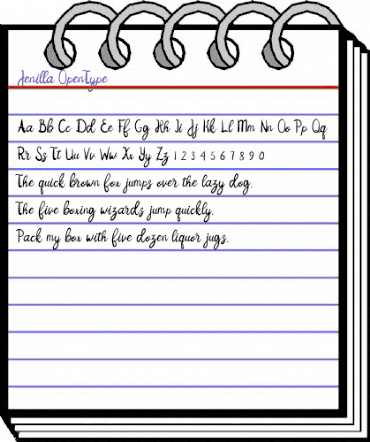 Jenilla Regular animated font preview
