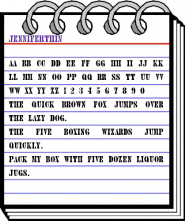 JenniferThin Regular animated font preview