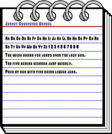 Jersey-Condensed Normal animated font preview
