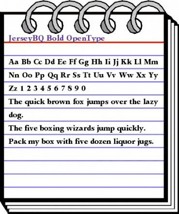 Jersey BQ Regular animated font preview