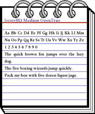 Jersey BQ Regular animated font preview