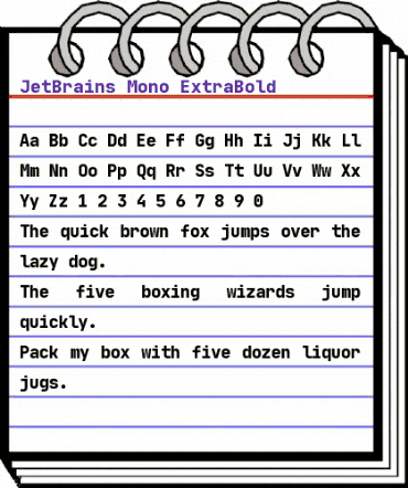 JetBrains Mono ExtraBold animated font preview