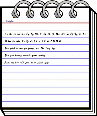 Jeullyta Regular animated font preview