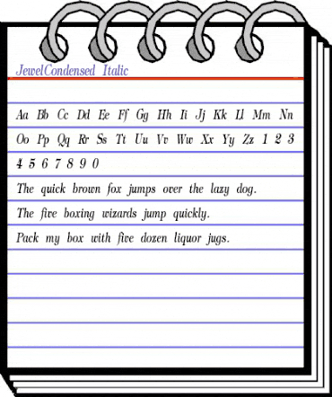 JewelCondensed Italic animated font preview
