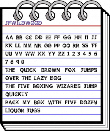 JFWildWood Regular animated font preview