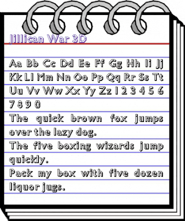 Jillican War 3D Regular animated font preview Jillican War 3D Regular animated font preview