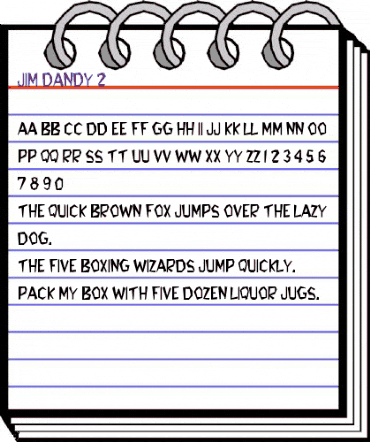 Jim Dandy 2 Regular animated font preview