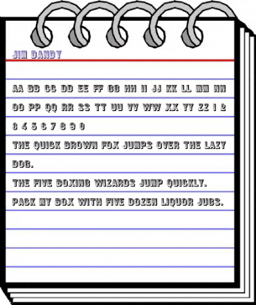Jim Dandy Regular animated font preview