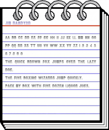 Jim Dandy2D Regular animated font preview