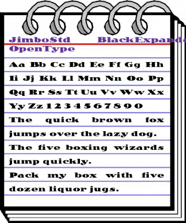 Jimbo Std Black Expanded animated font preview