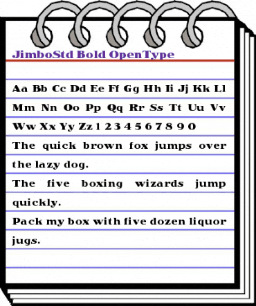 Jimbo Std Bold animated font preview