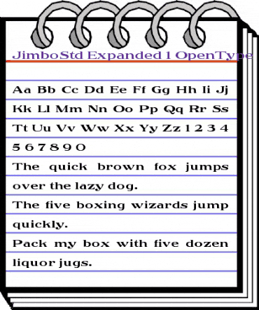 Jimbo Std Expanded animated font preview
