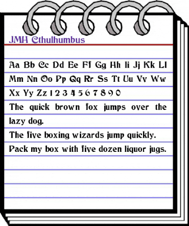 JMH Cthulhumbus Regular animated font preview JMH Cthulhumbus Regular animated font preview